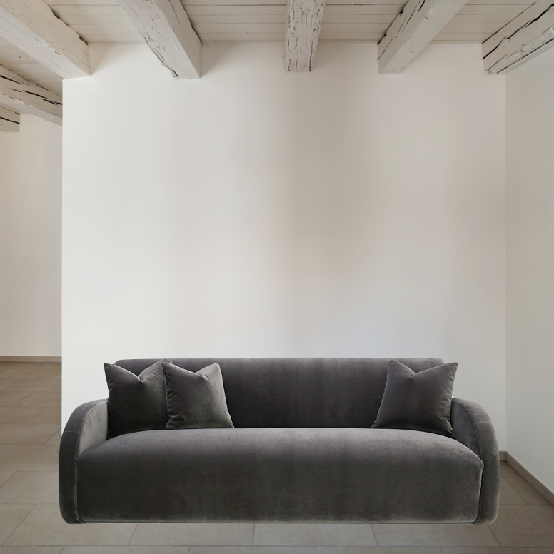 Modern curves and sleek styling make the Emile Sofa Family by Verellen perfect for any environment. Bench-crafted with a sustainably harvested hardwood frame and 8-way hand-tied seat construction