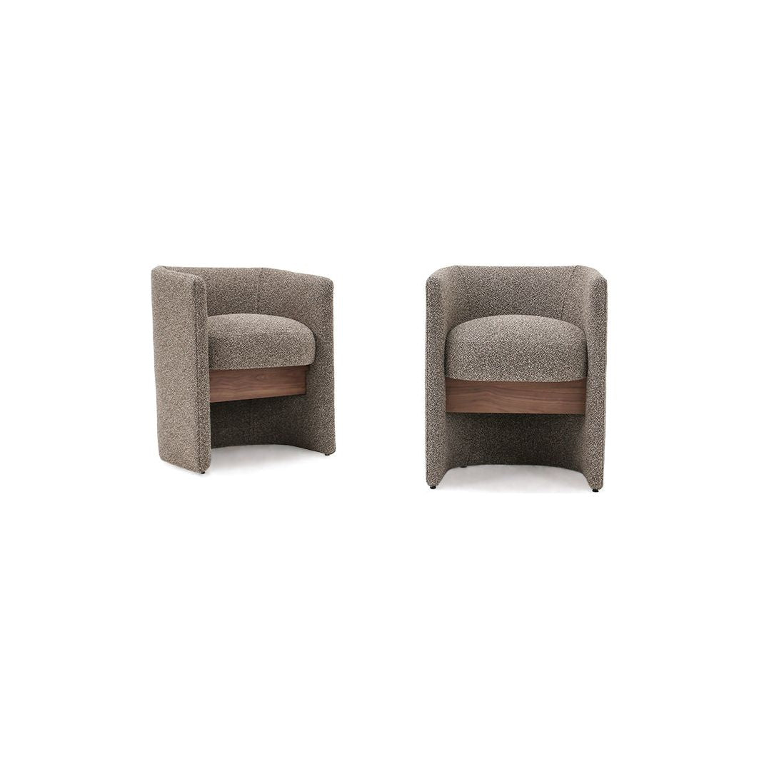 Verellen's Hudson Dining Chair features a hugging upholstered frame with sprung up seat and wood support detail. It’s sure to seduce your company! The Hudson Dining chair comes standard with:  • tight seat & back configuration • foam down seat construction • exposed wood stretcher