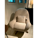 Lutz Swivel chair In Dodo - Pebble Fabric in Sealed Walnut