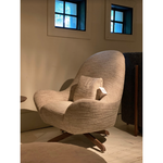 Lutz Swivel chair In Dodo - Pebble Fabric in Sealed Walnut