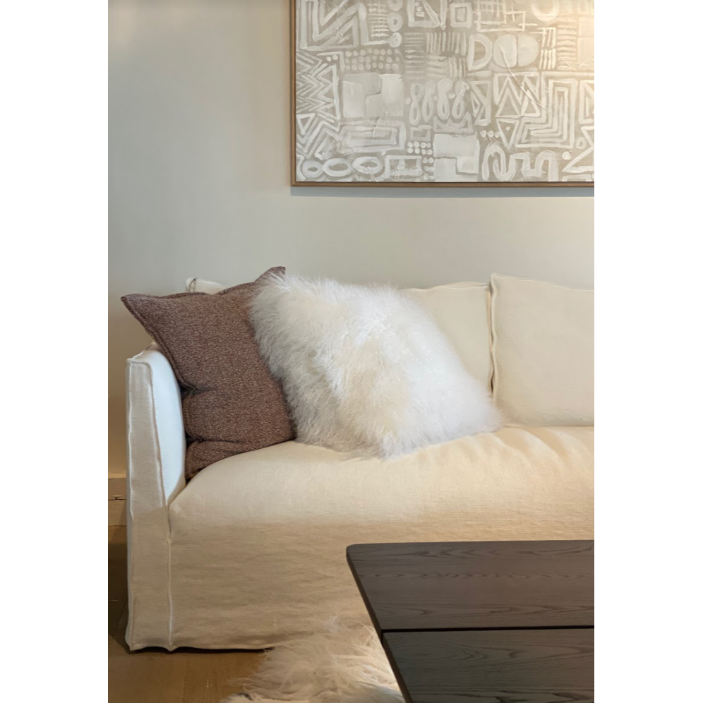 The Thibaut Sofa Family by Verellen is truly something you could lounge on all day. The 8-way hand-tied seat construction with a spring down or tight seat cushion make this comfortable on any spot on the sofa.
